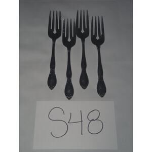 4 Oneida Community Stainless Chatelaine Salad Forks -0712S48